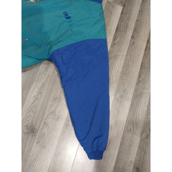 Mens 1980s Vintage Adidas Coat Large Blue Green - Picture 7 of 16